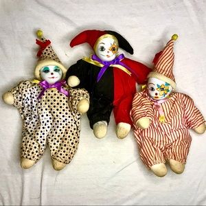 3 small porcelain doll figurines